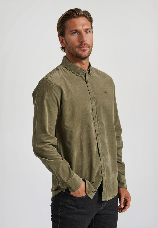 Κοτλέ πουκάμισο με κεντημένο logo