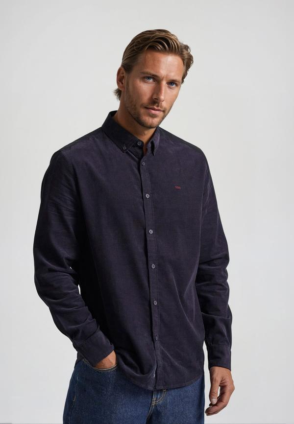 Κοτλέ πουκάμισο με κεντημένο logo