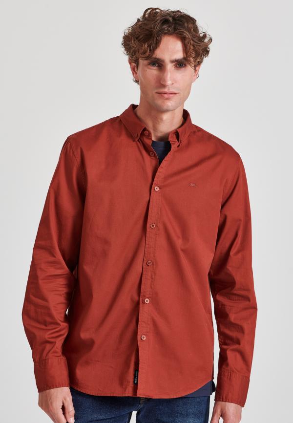 Ανδρικό garment dyed twill πουκάμισο