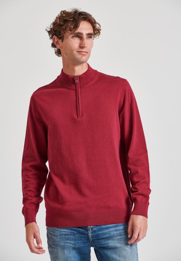 Ανδρικό half-zip πλεκτό πουλόβερ