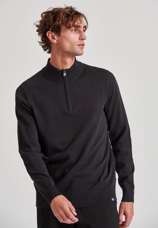 Ανδρικό half-zip πλεκτό πουλόβερ