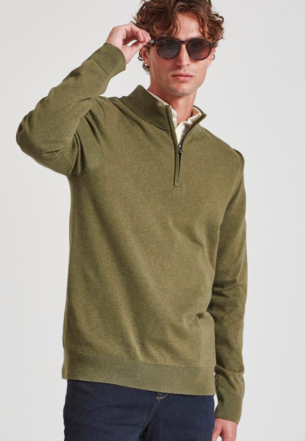 Ανδρικό half-zip πλεκτό πουλόβερ