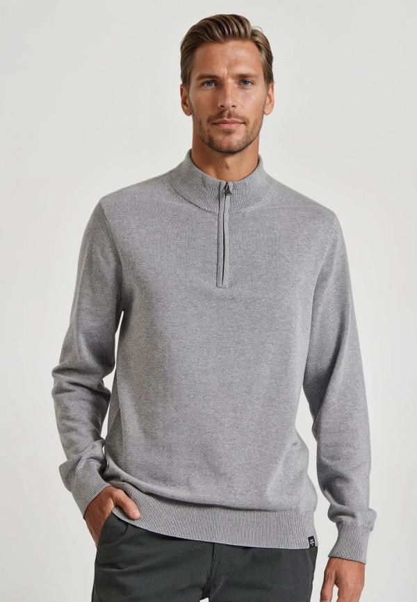 Ανδρικό half-zip πλεκτό πουλόβερ