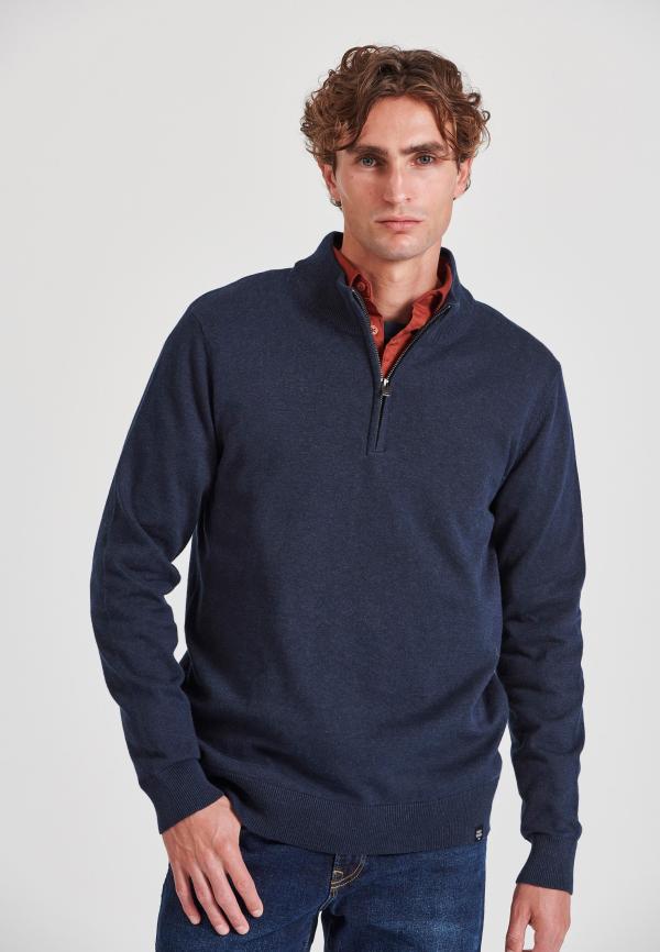 Ανδρικό half-zip πλεκτό πουλόβερ