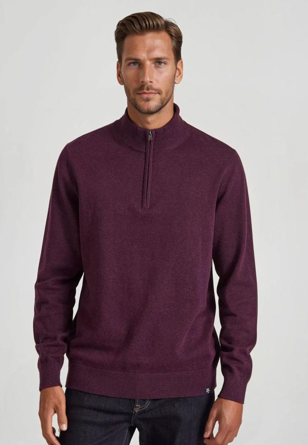 Ανδρικό half-zip πλεκτό πουλόβερ