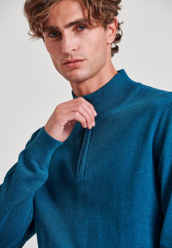 Ανδρικό half-zip πλεκτό πουλόβερ