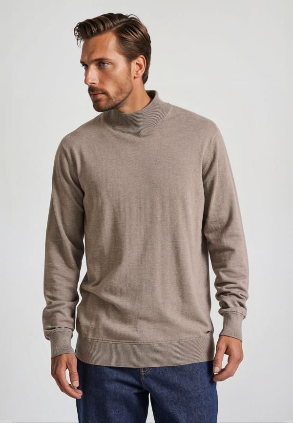 Ανδρική πλεκτή μπλούζα με ψηλή λαιμόκοψη