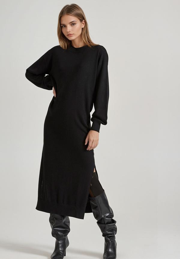 Maxi πλεκτό φόρεμα από μαλλί και κασμίρ