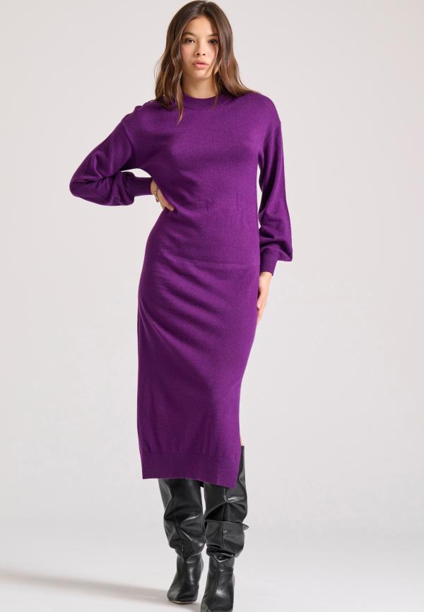 Maxi πλεκτό φόρεμα από μαλλί και κασμίρ