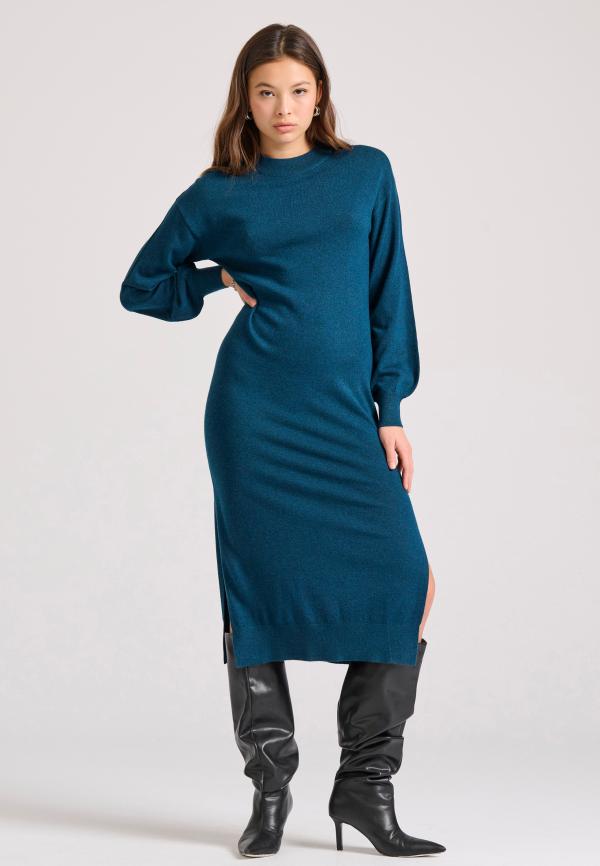 Maxi πλεκτό φόρεμα από μαλλί και κασμίρ