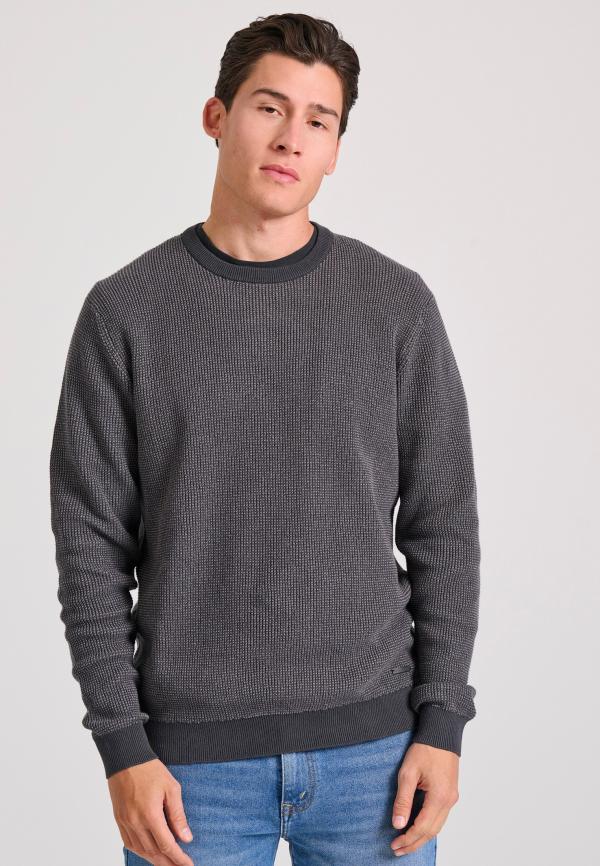 Ανδρική πλεκτή μπλούζα με ανάγλυφη υφή