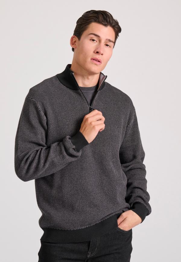 Half-zip πουλόβερ με ψηλή λαιμόκοψη