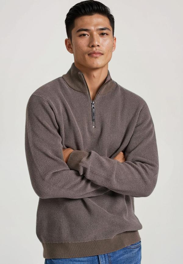 Half-zip πουλόβερ με ψηλή λαιμόκοψη