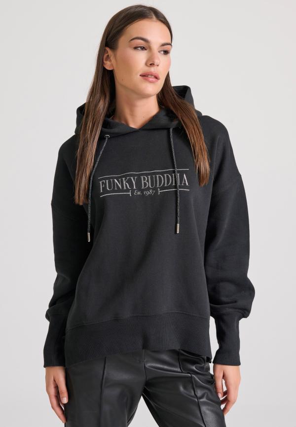 Oversized φούτερ με branded κέντημα στο στήθος