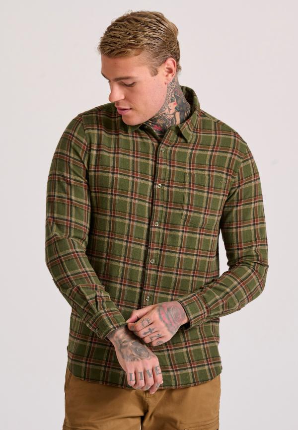 Flannel καρό πουκάμισο με τσέπη στο στήθος