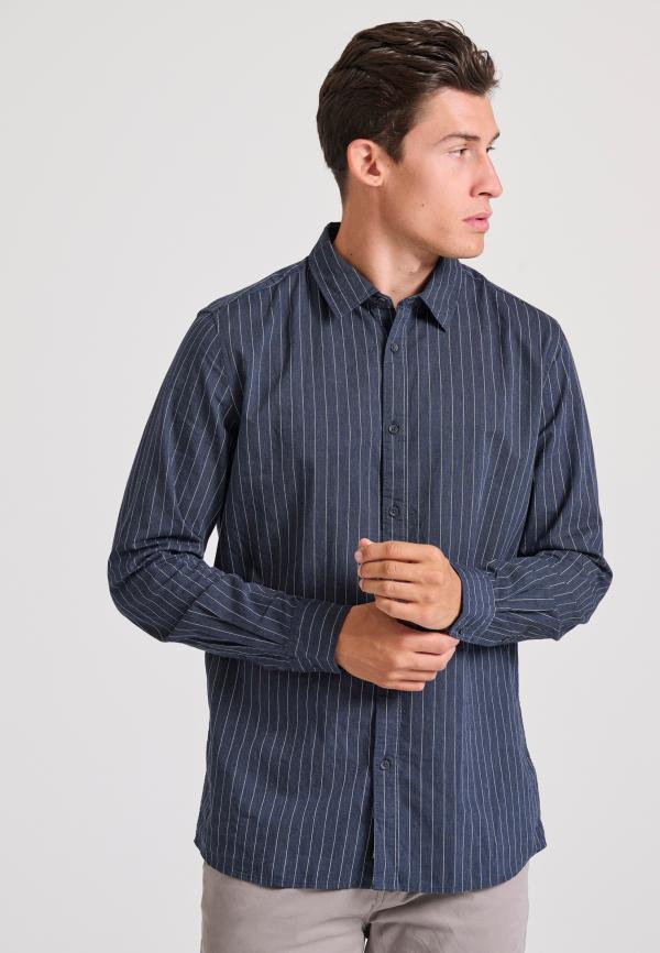 Relaxed fit ριγέ πουκάμισο