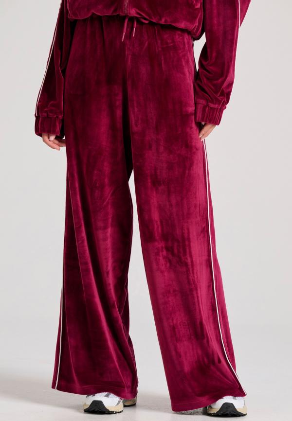 Wide leg fit βελουτέ παντελόνι φόρμας