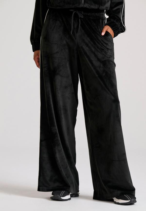 Wide leg fit βελουτέ παντελόνι φόρμας
