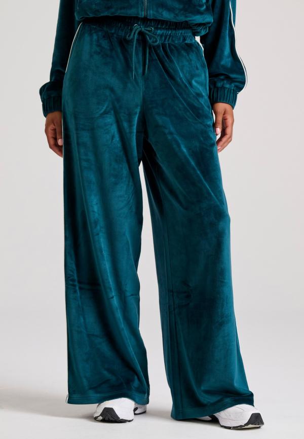 Wide leg fit βελουτέ παντελόνι φόρμας