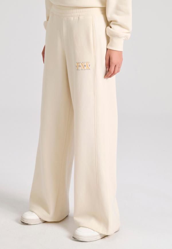 Wide leg fit παντελόνι φόρμας με branded κέντημα