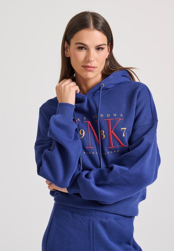 Relaxed fit φούτερ με κέντημα στο στήθος