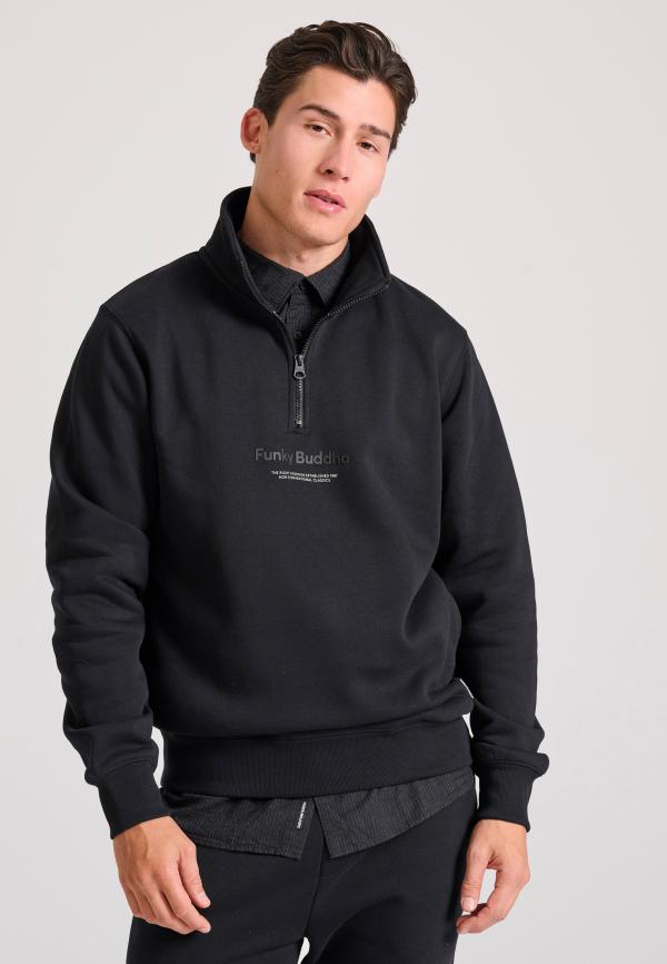 Relaxed fit half-zip φούτερ με branded τύπωμα