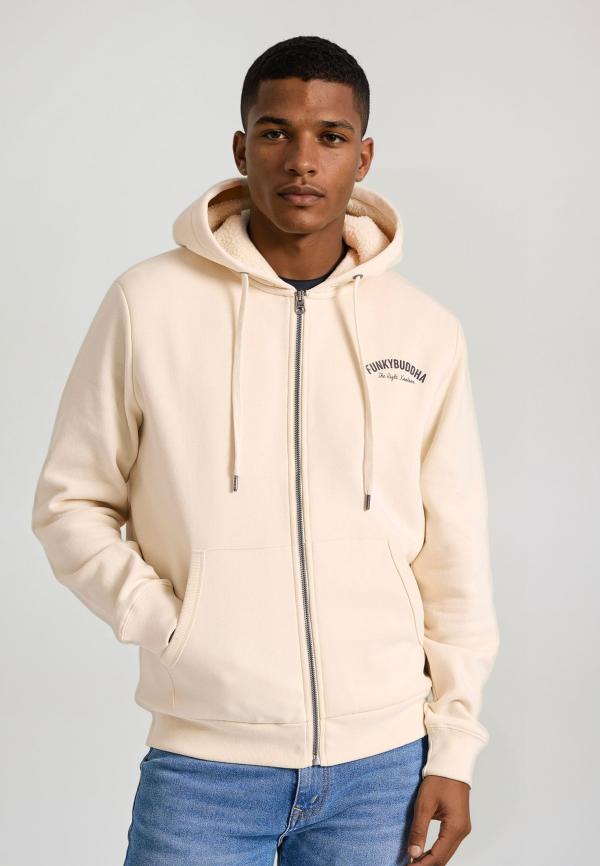 Relaxed fit ζακέτα φούτερ με εσωτερική επένδυση