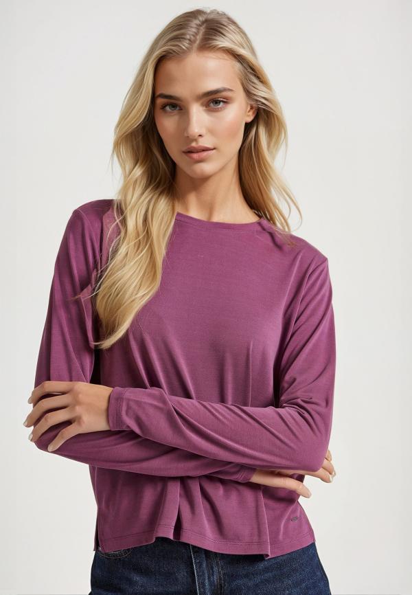 Μακρυμάνικη μπλούζα με στρογγυλή λαιμόκοψη