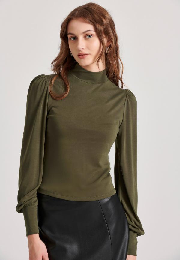 Μακρυμάνικη μπλούζα με μανίκια bishop