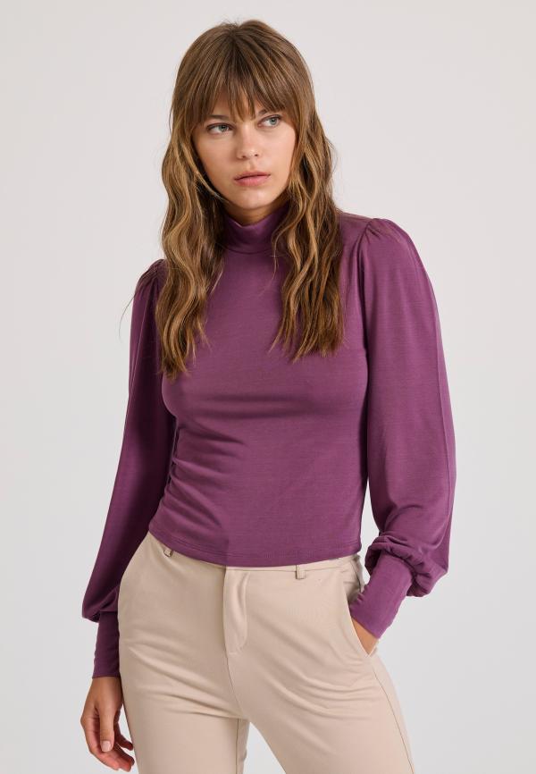 Μακρυμάνικη μπλούζα με μανίκια bishop