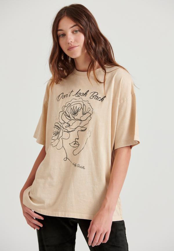 Oversized garment dyed t-shirt με τύπωμα