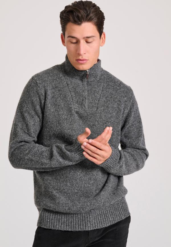 Ανδρικό half-zip πλεκτό πουλόβερ