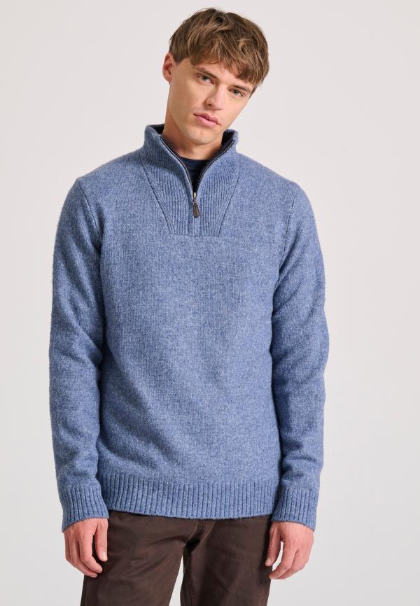 Ανδρικό half-zip πλεκτό πουλόβερ