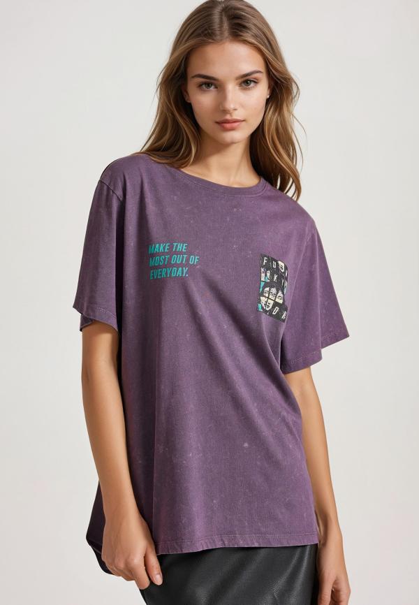 Relaxed fit garment dyed t-shirt με τύπωμα στην πλάτη