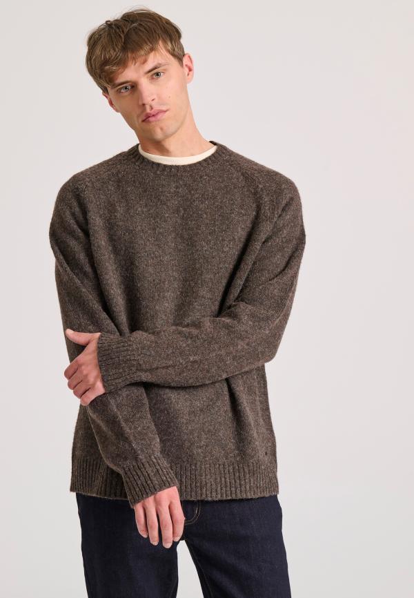 Relaxed fit πλεκτή μπλούζα σε μελανζέ πλέξη