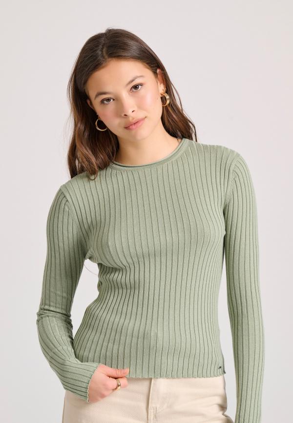 Πλεκτή μπλούζα με raw edges