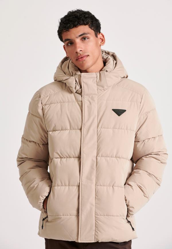 Ανδρικό puffer μπουφάν με αποσπώμενη κουκούλα