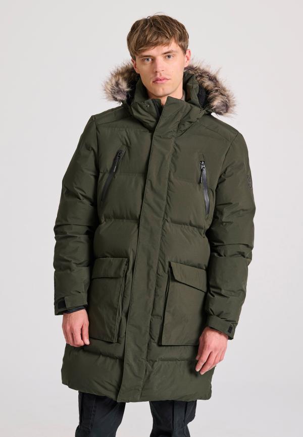 Ανδρικό puffer parka με αποσπώμενη κουκούλα
