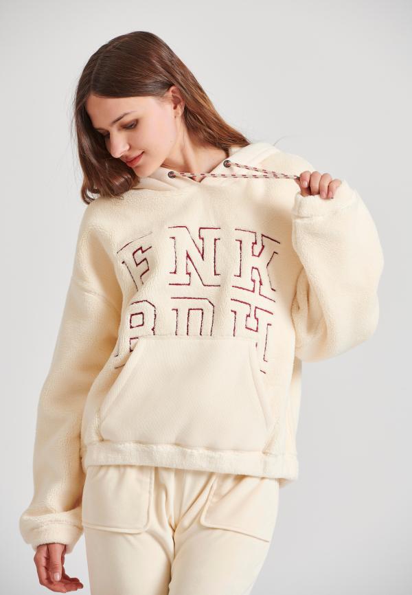 Relaxed fit φούτερ από οικολογική γούνα