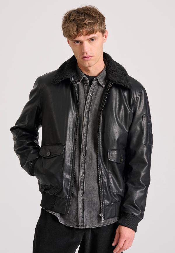 Bomber jacket από οικολογικό δέρμα (PU)