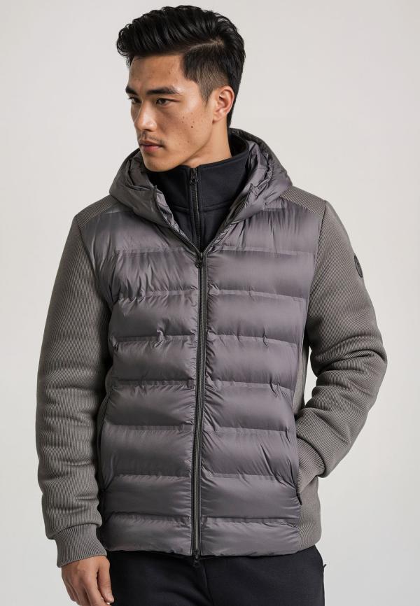 Ανδρικό casual μπουφάν σε rib ύφανση