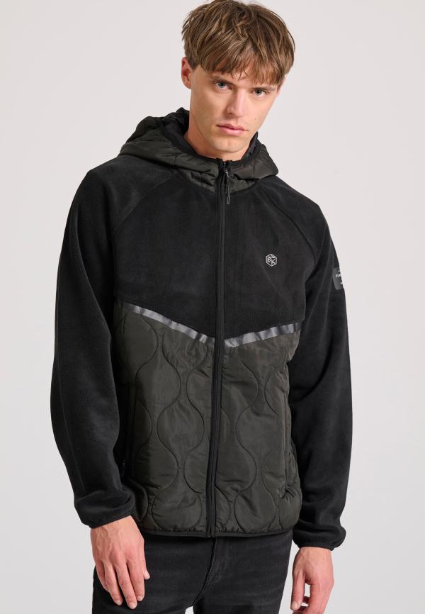 Oversized fleece ζακέτα φούτερ με κουκούλα