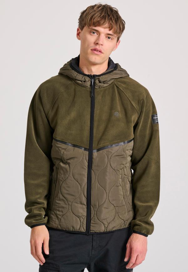 Oversized fleece ζακέτα φούτερ με κουκούλα