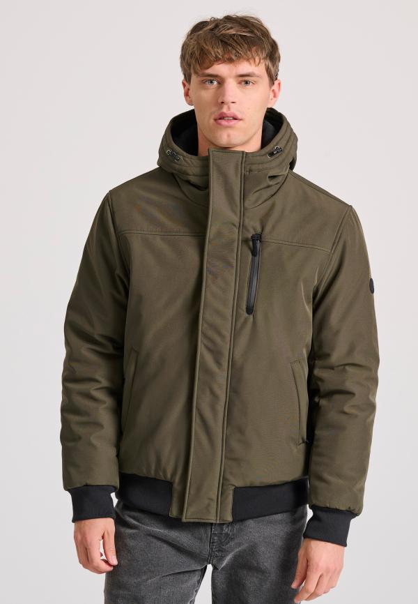 Ανδρικό bomber μπουφάν με κουκούλα