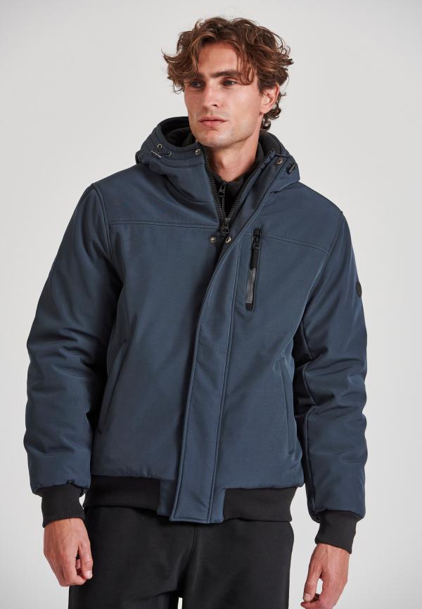 Ανδρικό bomber μπουφάν με κουκούλα