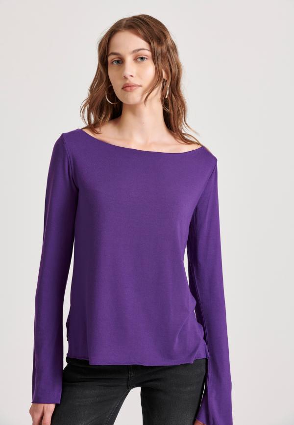 Μακρυμάνικη μπλούζα με raw edges