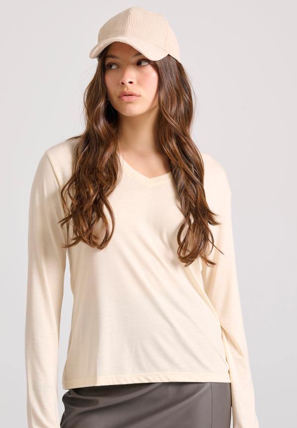 Μακρυμάνικη μπλούζα με V λαιμόκοψη