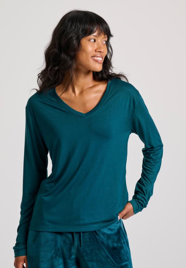 Μακρυμάνικη μπλούζα με V λαιμόκοψη