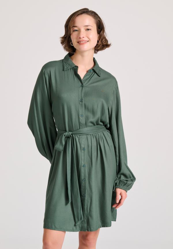 Σεμιζιέ μίνι φόρεμα με μπροστινό κόμπο