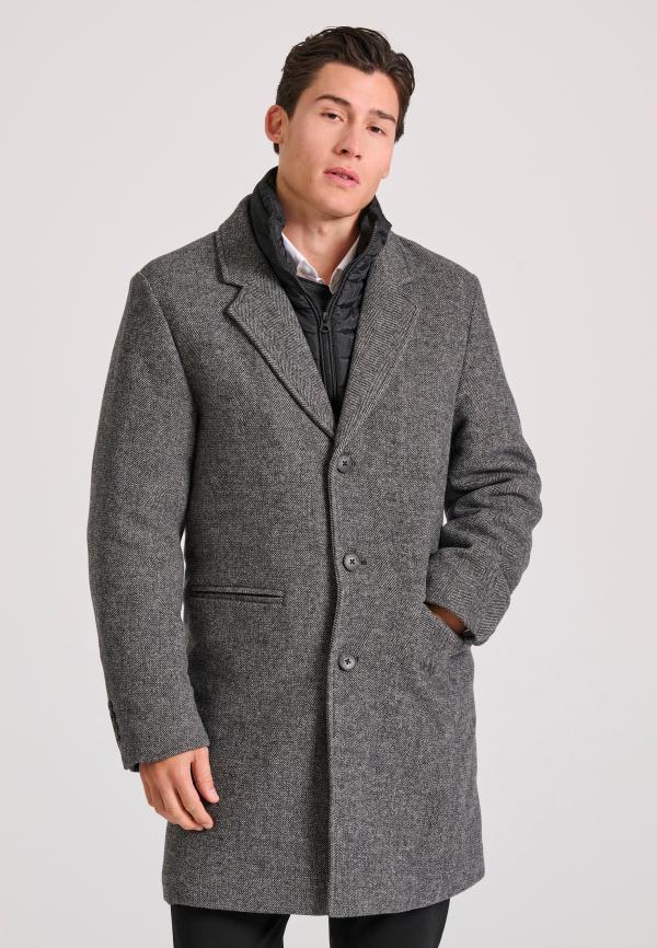 Ανδρικό wool blend παλτό με εσωτερική επένδυση